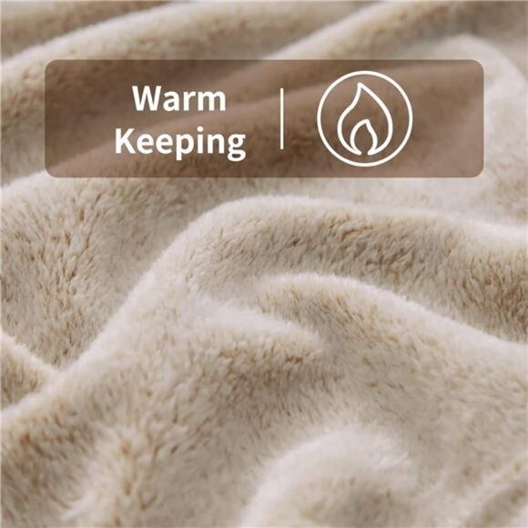 Flannel Fleece Throw Blanket with 3D Leopard Print, 50"X60", Brown - Picture 5 of 7